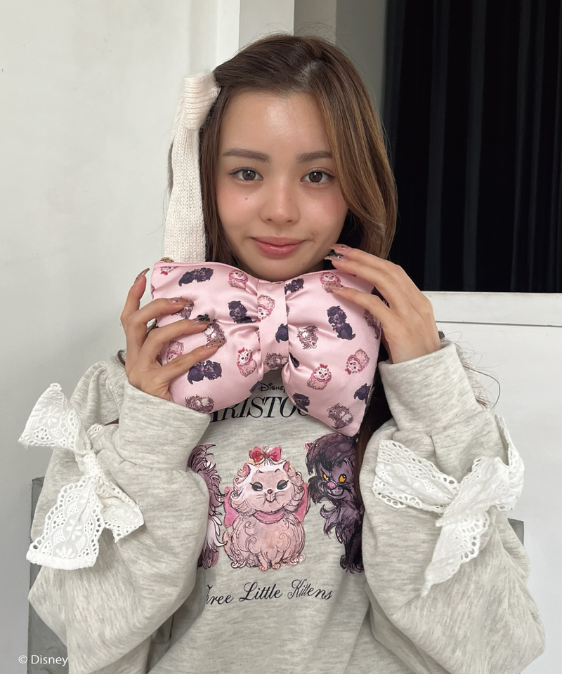 【Disney】おしゃれキャット / リボンポーチ 詳細画像 ピンク 9