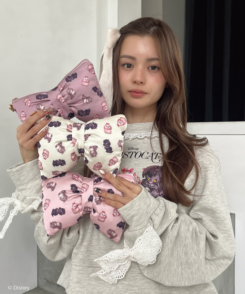 【Disney】おしゃれキャット / リボンポーチ 詳細画像 ピンク系 7