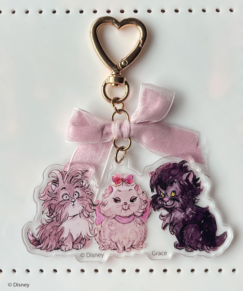 【Disney】おしゃれキャット /  アクリルリボンチャーム 詳細画像 オフホワイト 2