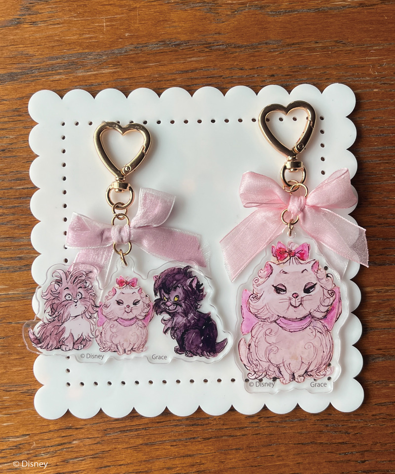 【Disney】おしゃれキャット /  アクリルリボンチャーム 詳細画像 オフホワイト 4