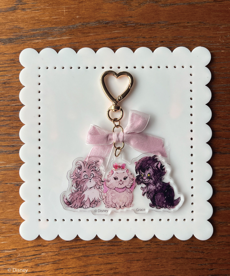 【Disney】おしゃれキャット /  アクリルリボンチャーム 詳細画像 オフホワイト 6