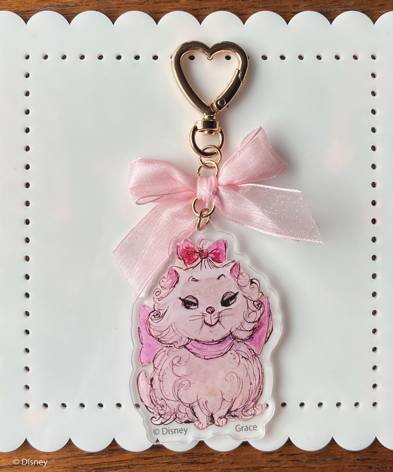 【Disney】TheAristocats / マリー アクリルリボンチャーム 詳細画像 ピンク 3