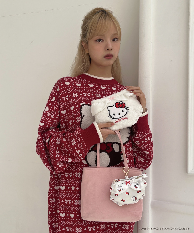 【HELLO KITTY】FLUFFY PANTIES POUCH 詳細画像 オフホワイト 16