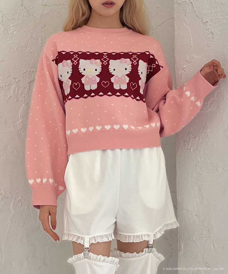 【HELLO KITTY】NORDIC KNIT 詳細画像 ピンク 1