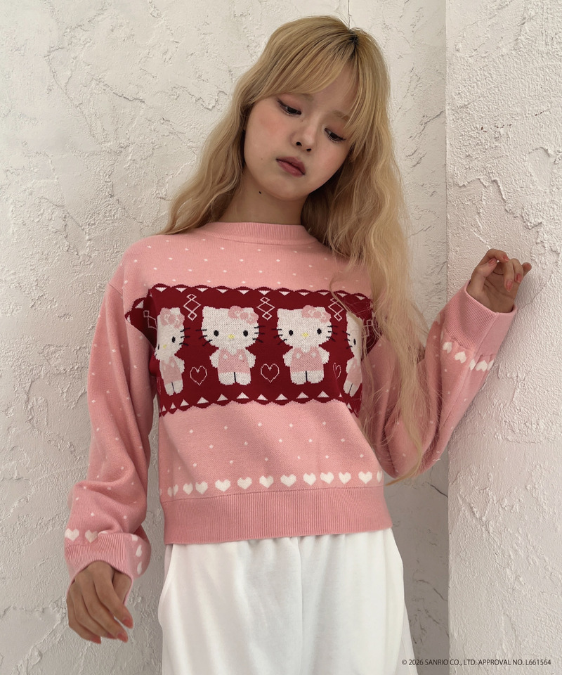 【HELLO KITTY】NORDIC KNIT 詳細画像 ピンク 13