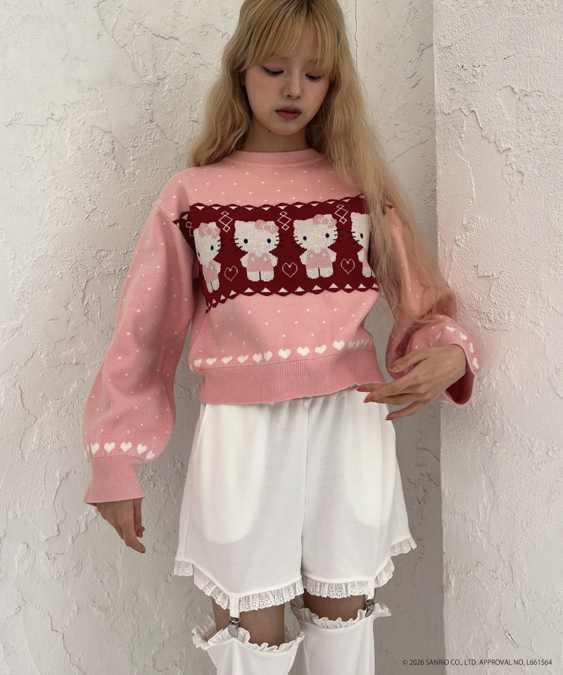 【HELLO KITTY】NORDIC KNIT 詳細画像 ピンク 14