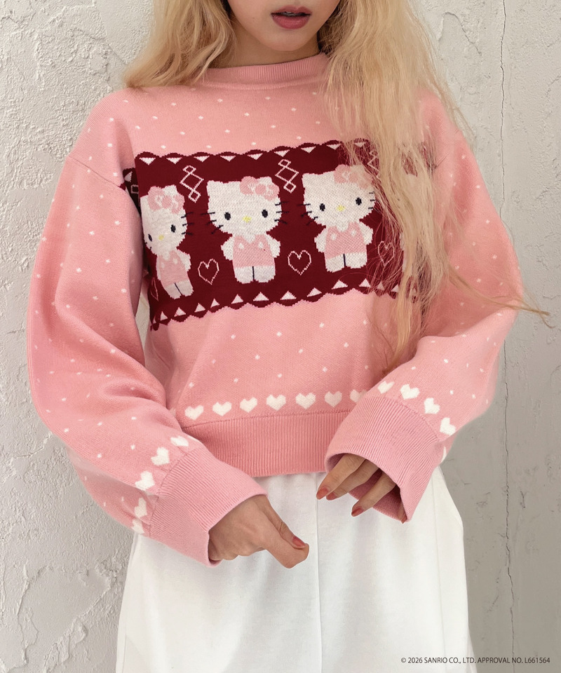 【HELLO KITTY】NORDIC KNIT 詳細画像 ピンク 3