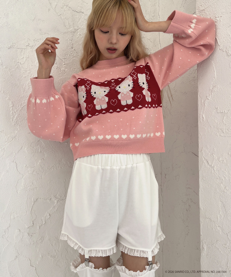 【HELLO KITTY】NORDIC KNIT 詳細画像 ピンク 5