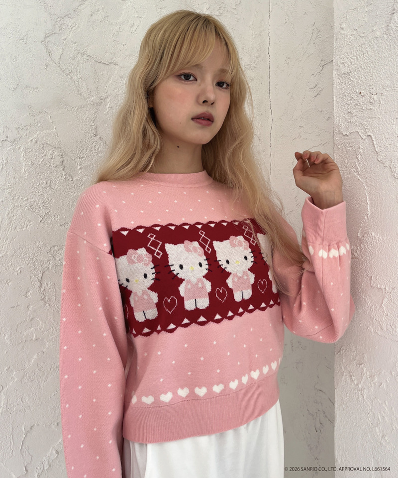 【HELLO KITTY】NORDIC KNIT 詳細画像 ピンク 6