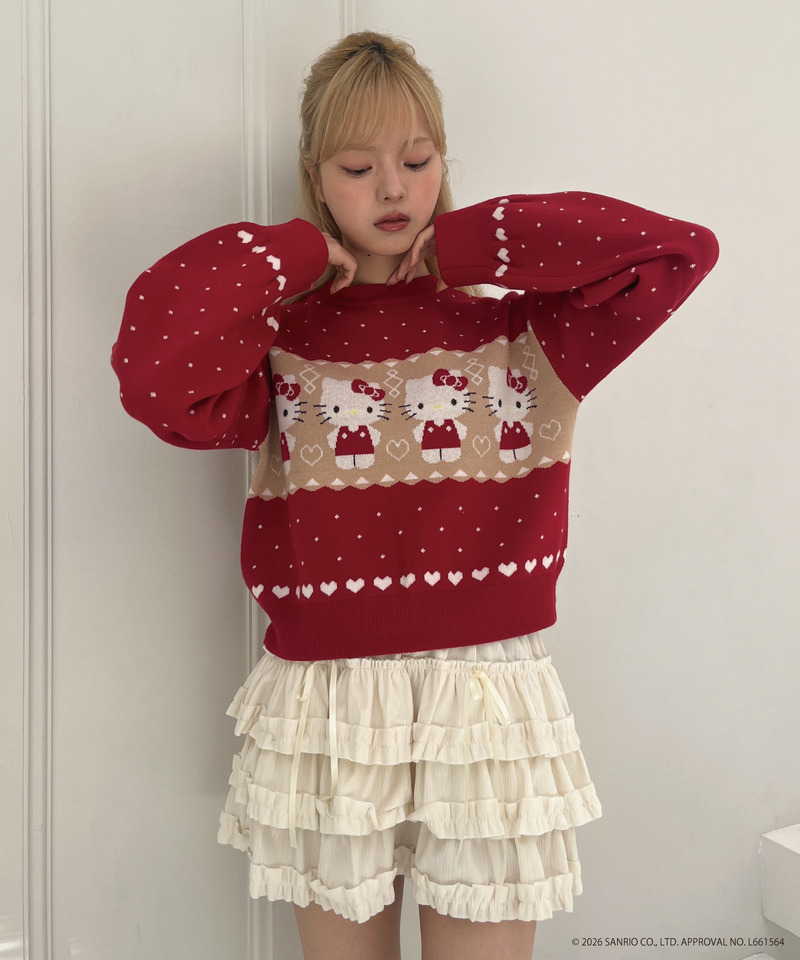 【HELLO KITTY】NORDIC KNIT 詳細画像 レッド 12