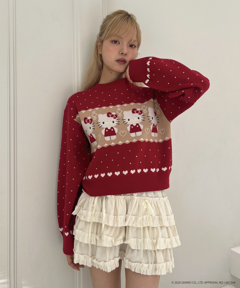 【HELLO KITTY】NORDIC KNIT 詳細画像 レッド 13