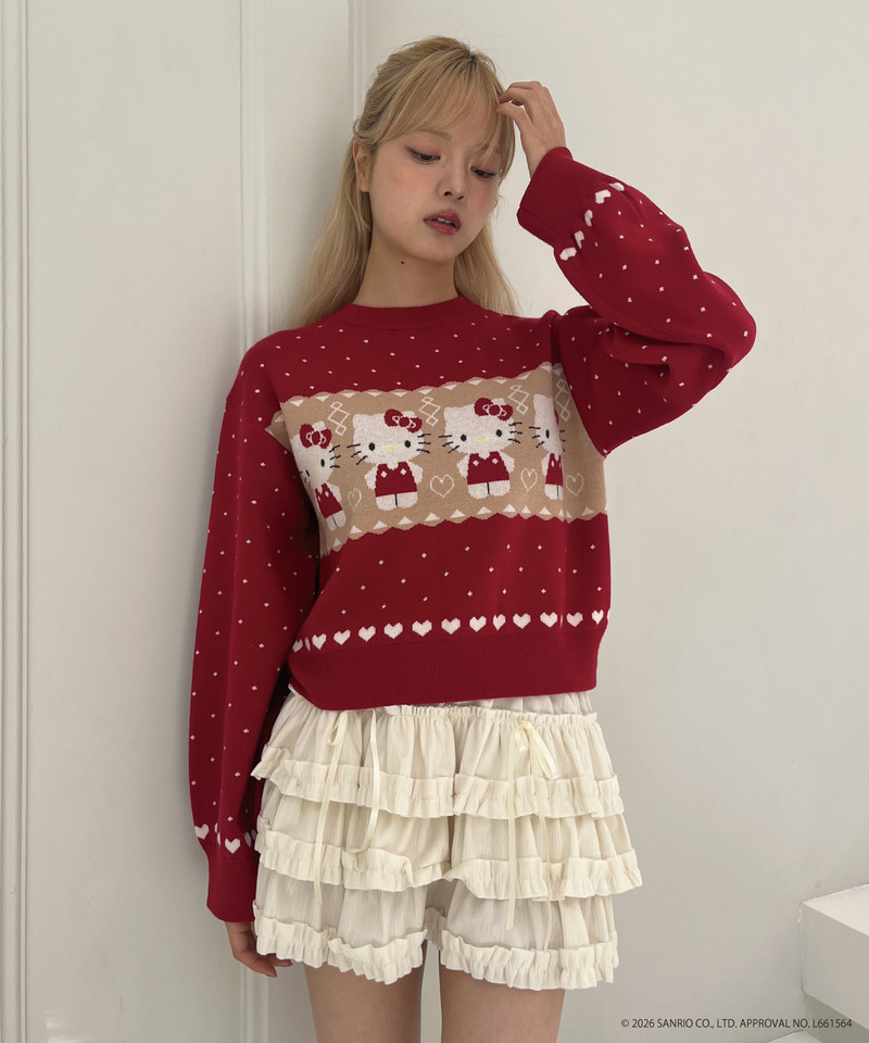 【HELLO KITTY】NORDIC KNIT 詳細画像 レッド 14