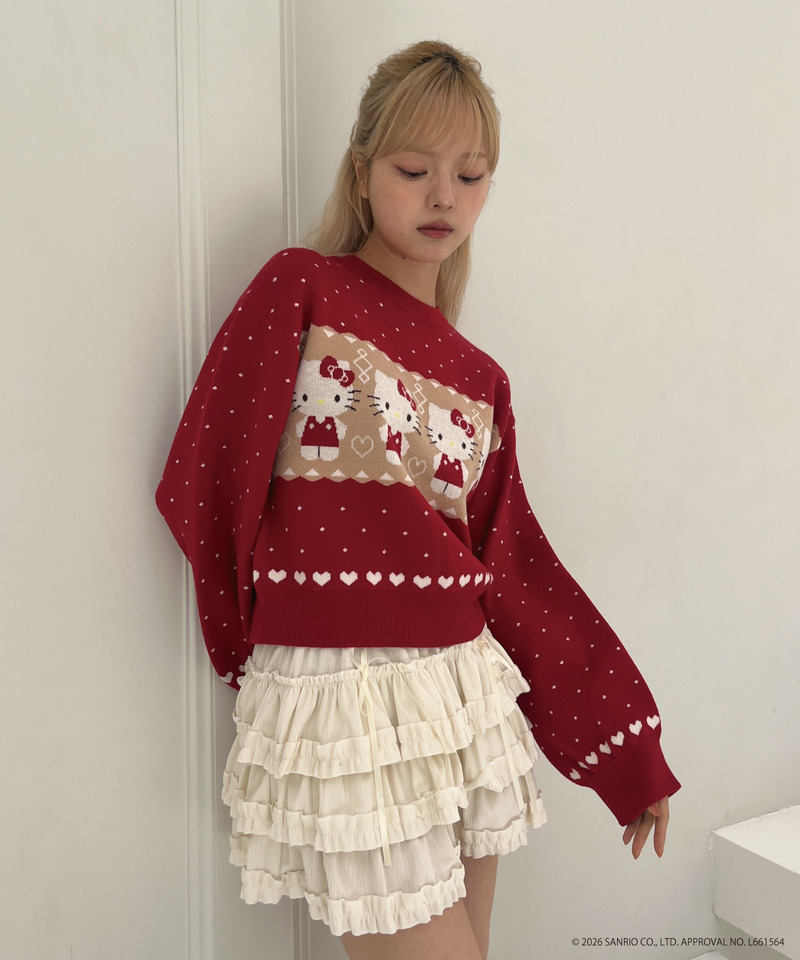 【HELLO KITTY】NORDIC KNIT 詳細画像 レッド 15