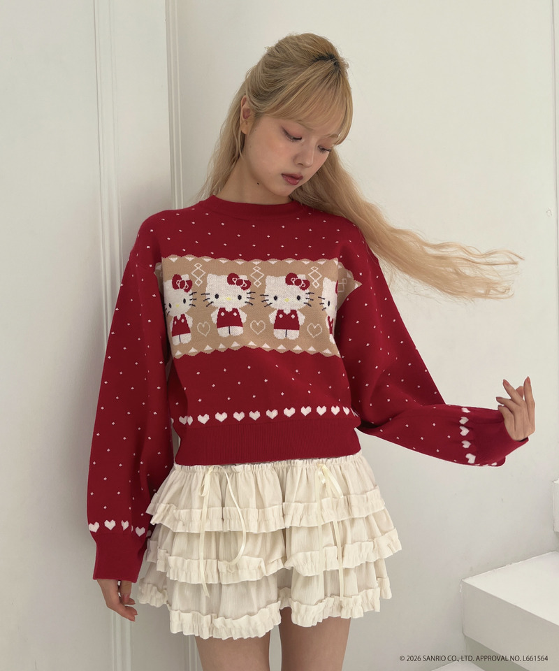 【HELLO KITTY】NORDIC KNIT 詳細画像 レッド 16
