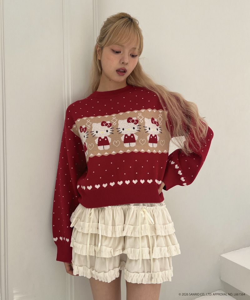 【HELLO KITTY】NORDIC KNIT 詳細画像 レッド 17
