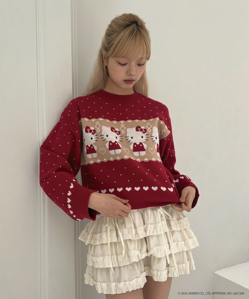 【HELLO KITTY】NORDIC KNIT 詳細画像 レッド 18