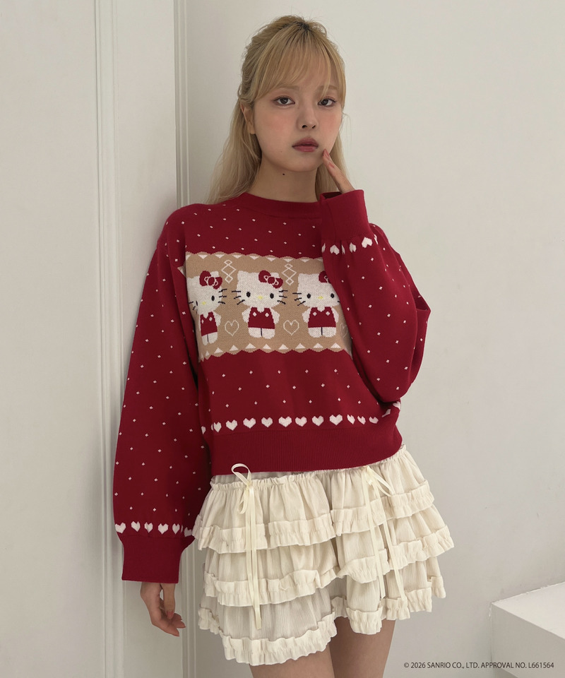 【HELLO KITTY】NORDIC KNIT 詳細画像 レッド 19