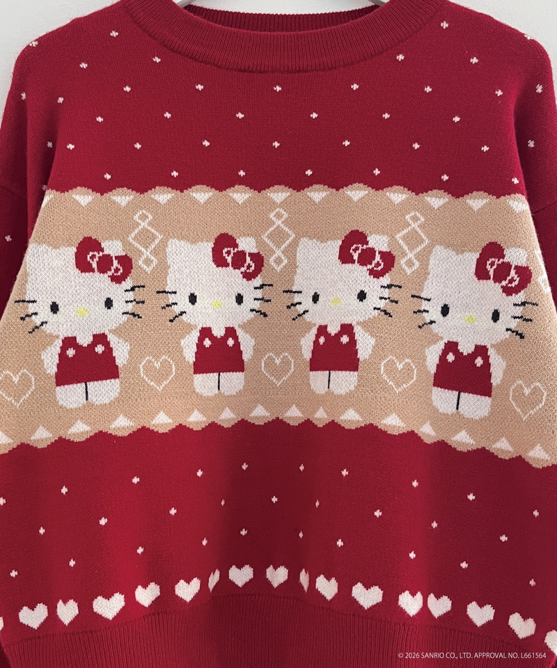 【HELLO KITTY】NORDIC KNIT 詳細画像 レッド 2