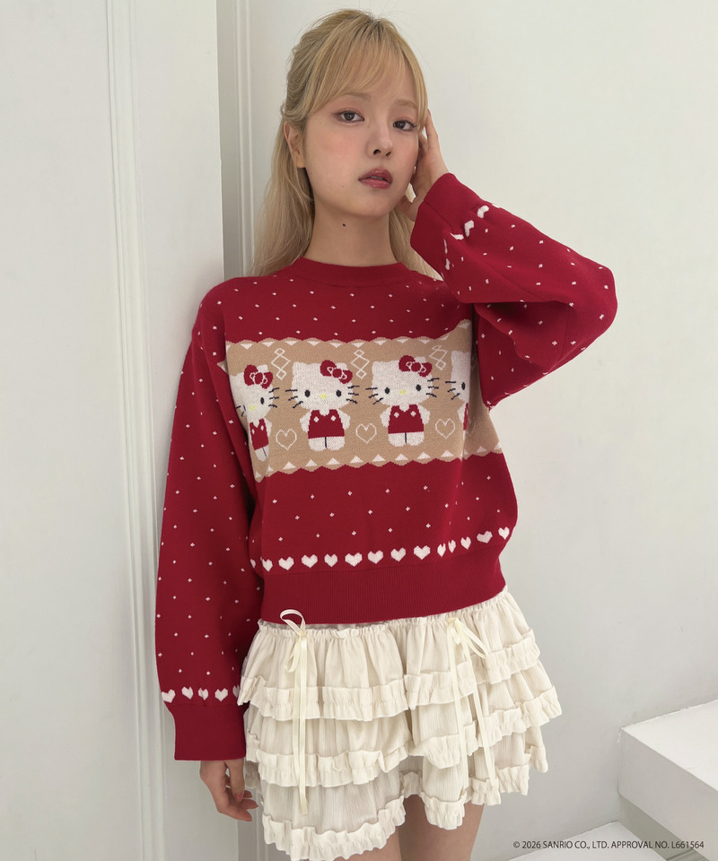 【HELLO KITTY】NORDIC KNIT 詳細画像 レッド 20