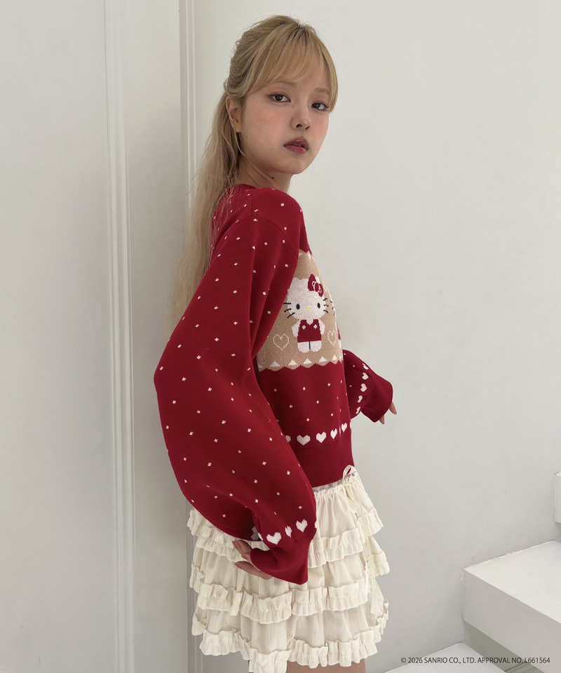 【HELLO KITTY】NORDIC KNIT 詳細画像 レッド 21