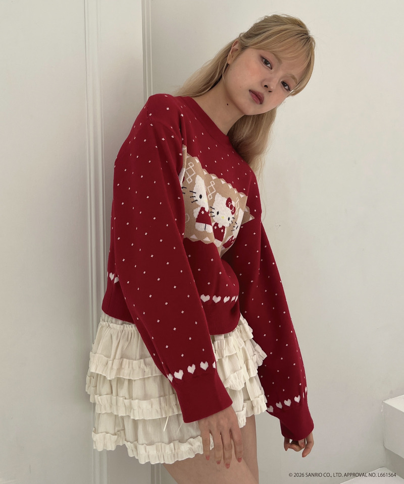 【HELLO KITTY】NORDIC KNIT 詳細画像 レッド 24