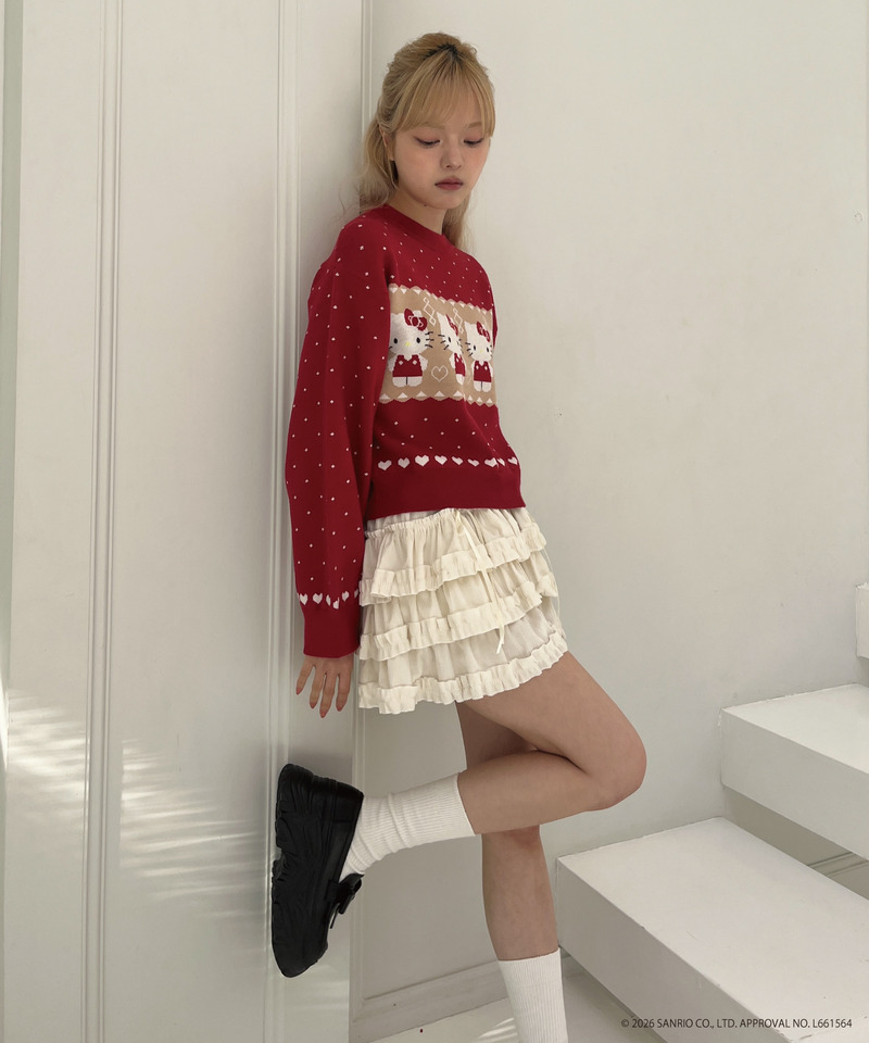 【HELLO KITTY】NORDIC KNIT 詳細画像 レッド 26
