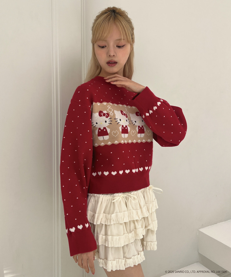 【HELLO KITTY】NORDIC KNIT 詳細画像 レッド 27