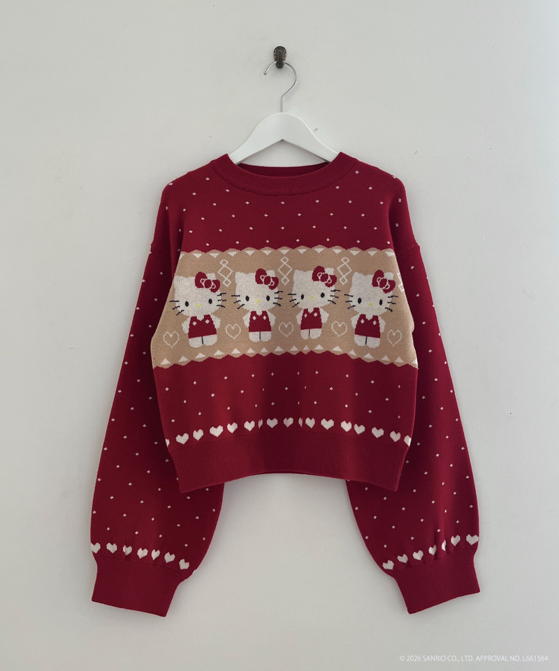 【HELLO KITTY】NORDIC KNIT 詳細画像 レッド 29