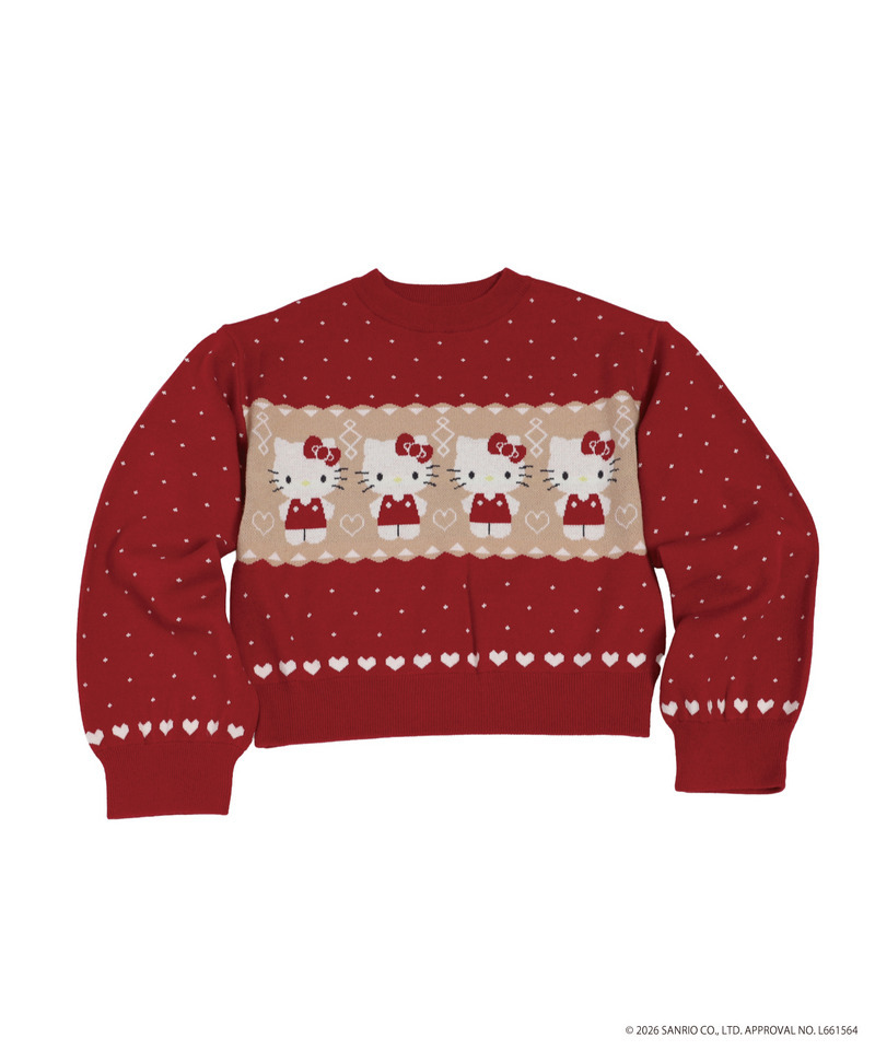【HELLO KITTY】NORDIC KNIT 詳細画像 レッド 30