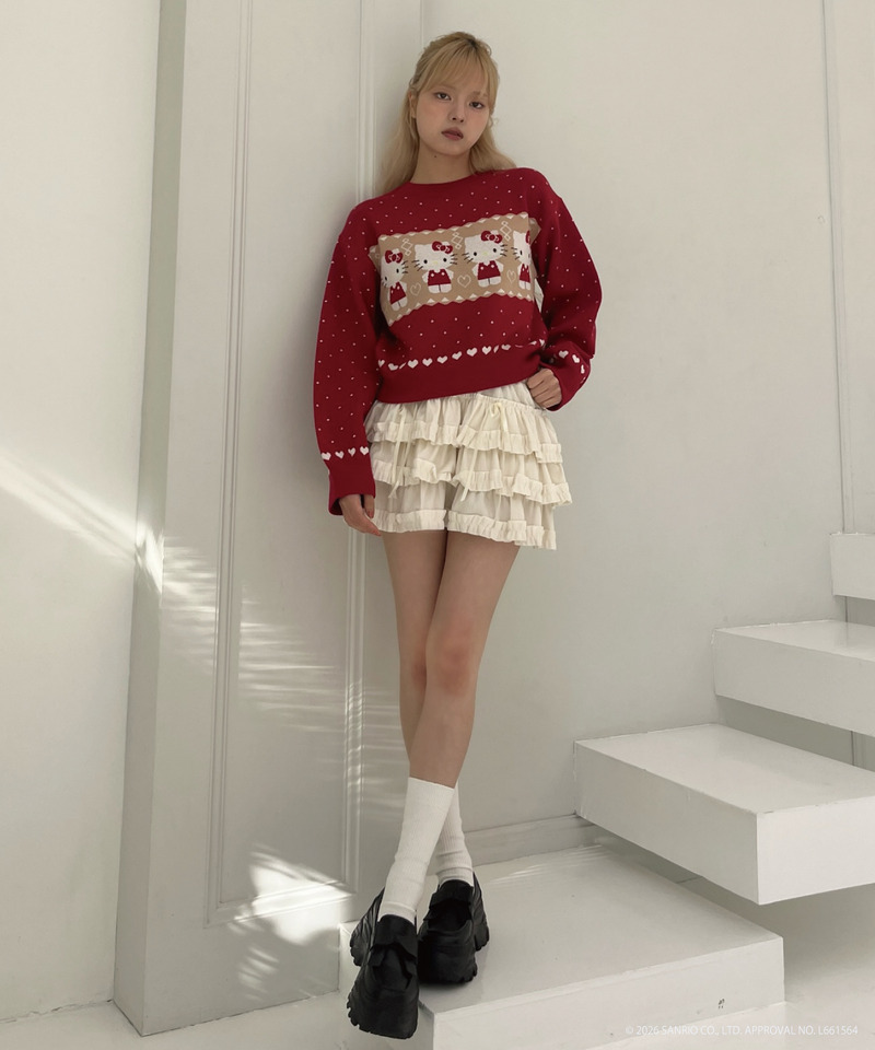 【HELLO KITTY】NORDIC KNIT 詳細画像 レッド 7