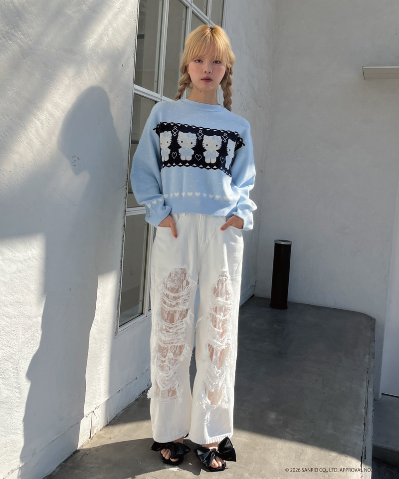 【HELLO KITTY】NORDIC KNIT 詳細画像 ブルー 10