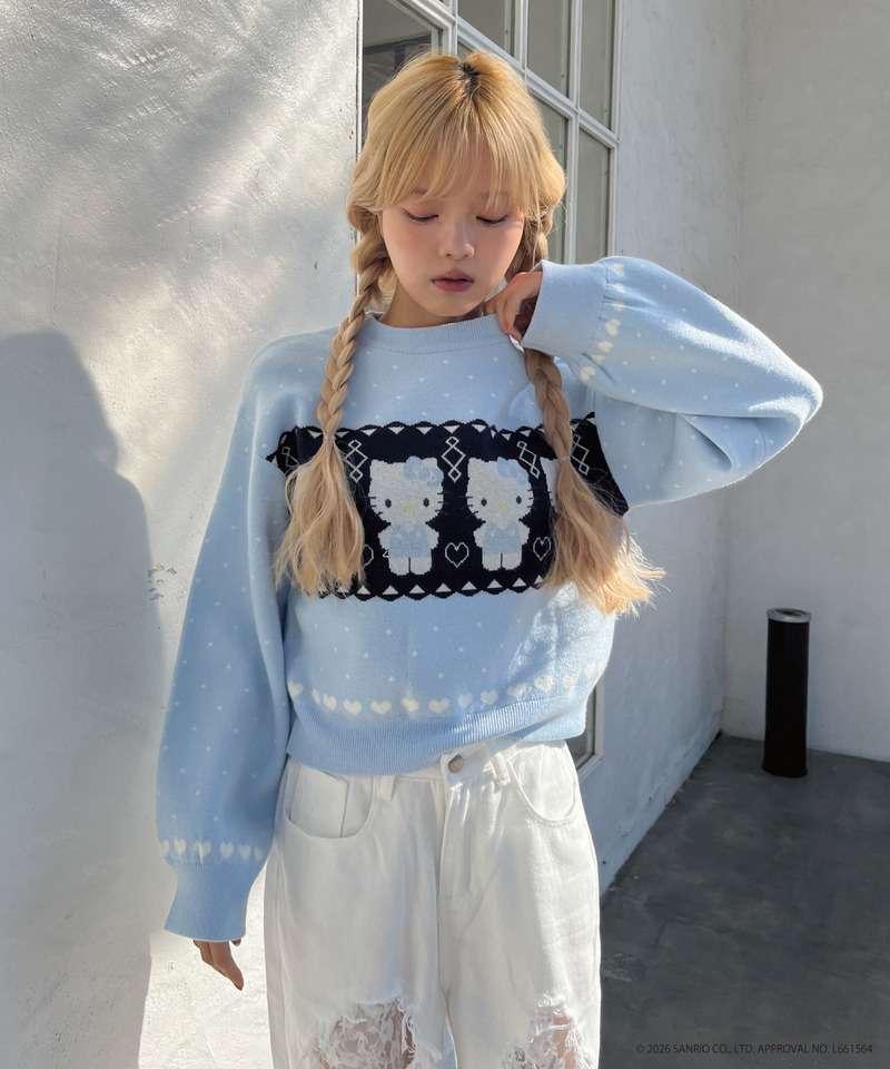 【HELLO KITTY】NORDIC KNIT 詳細画像 ブルー 11