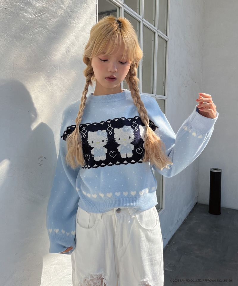 【HELLO KITTY】NORDIC KNIT 詳細画像 ブルー 12