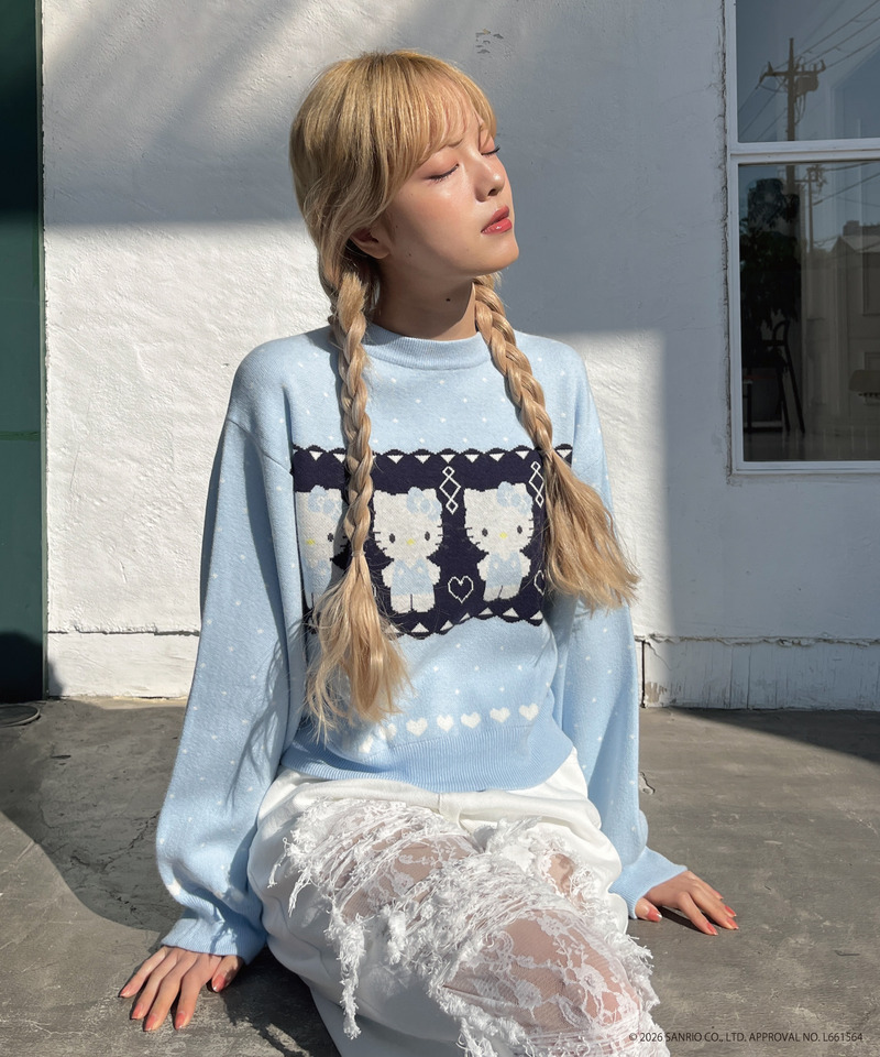 【HELLO KITTY】NORDIC KNIT 詳細画像 ブルー 13