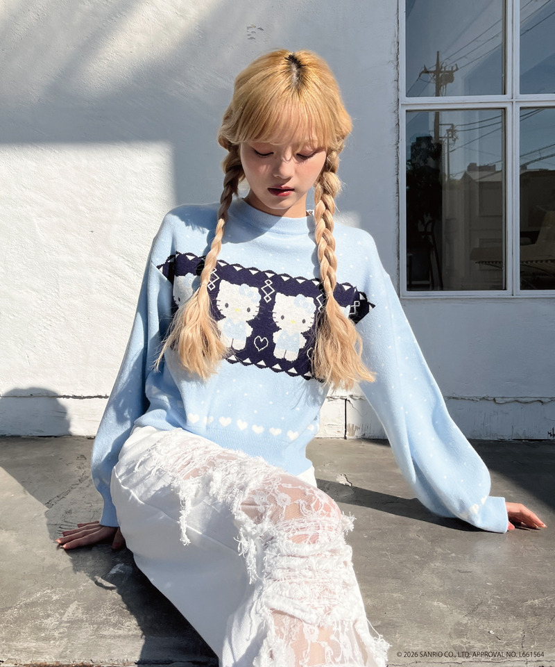 【HELLO KITTY】NORDIC KNIT 詳細画像 ブルー 14