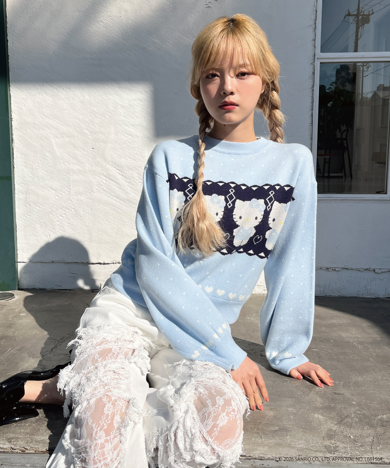 【HELLO KITTY】NORDIC KNIT 詳細画像 ブルー 15