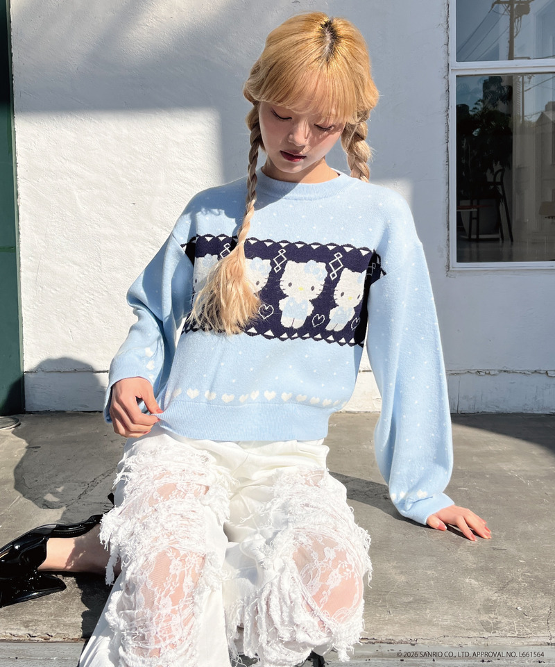 【HELLO KITTY】NORDIC KNIT 詳細画像 ブルー 16