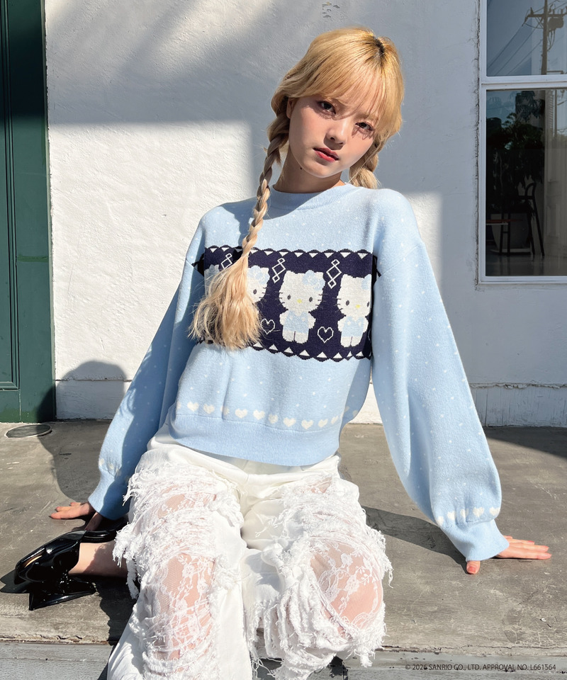 【HELLO KITTY】NORDIC KNIT 詳細画像 ブルー 17