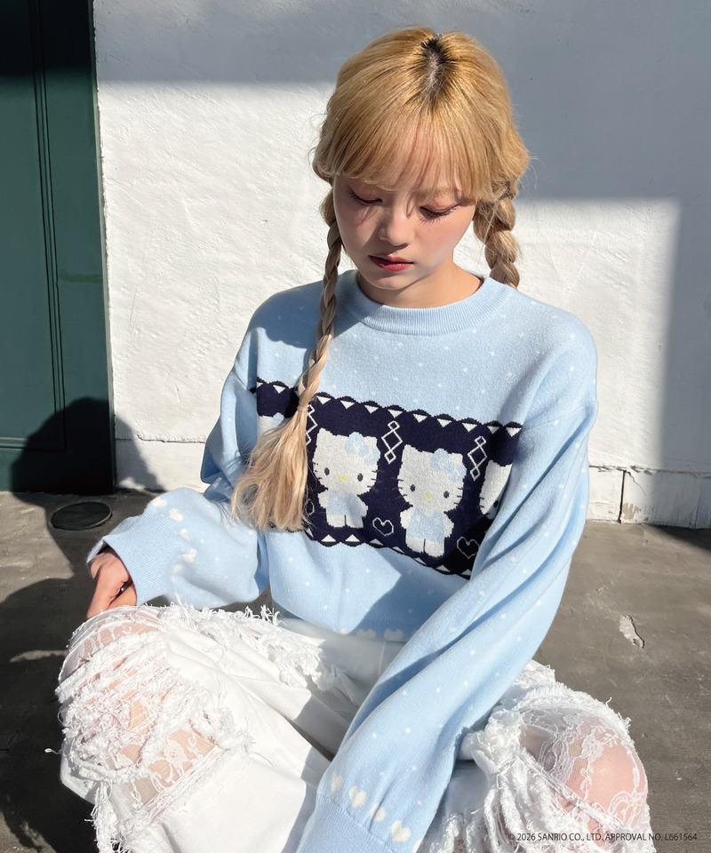 【HELLO KITTY】NORDIC KNIT 詳細画像 ブルー 18