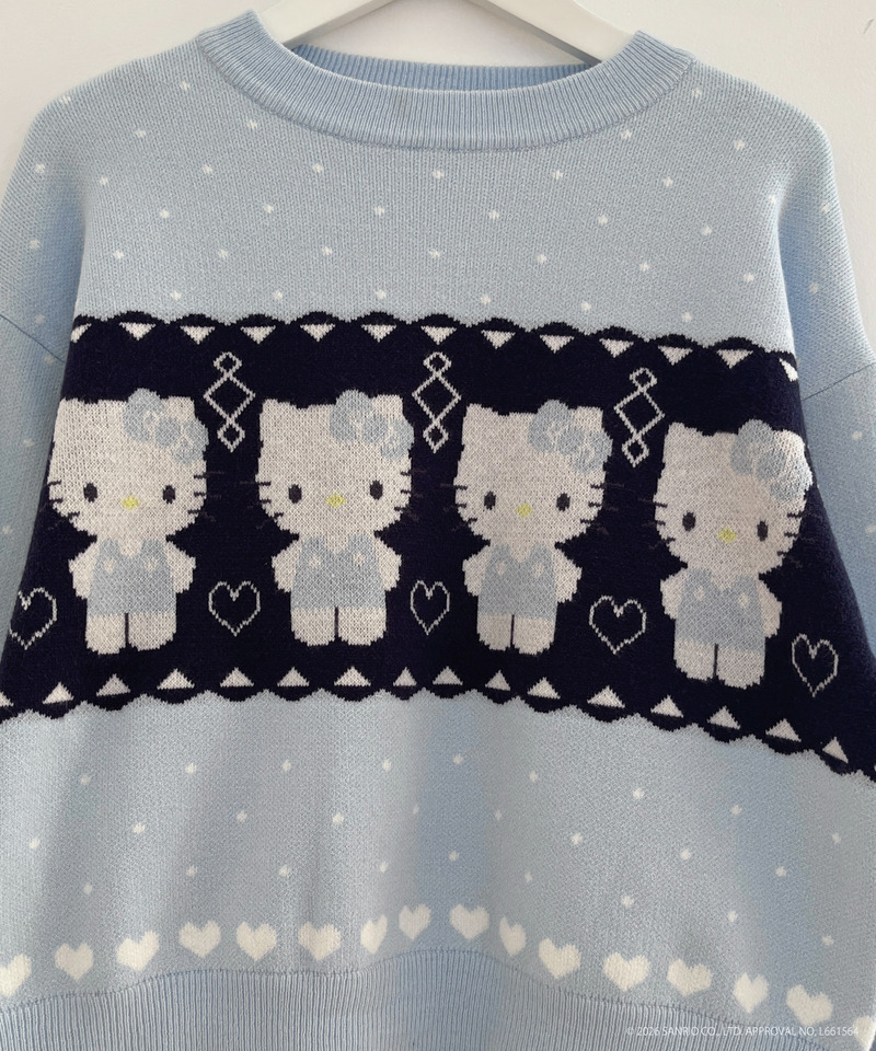 【HELLO KITTY】NORDIC KNIT 詳細画像 ブルー 2