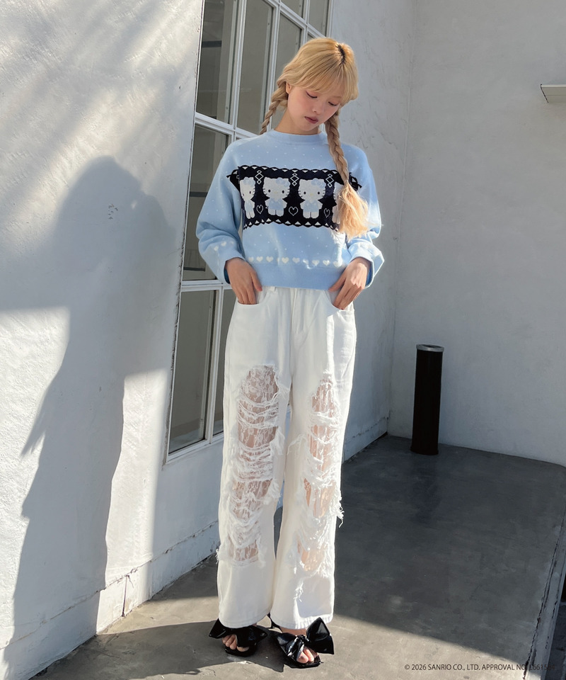 【HELLO KITTY】NORDIC KNIT 詳細画像 ブルー 20