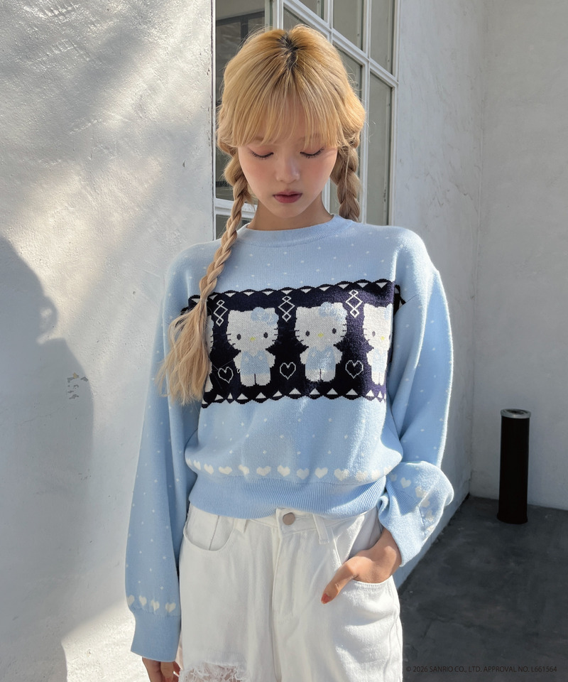 【HELLO KITTY】NORDIC KNIT 詳細画像 ブルー 3