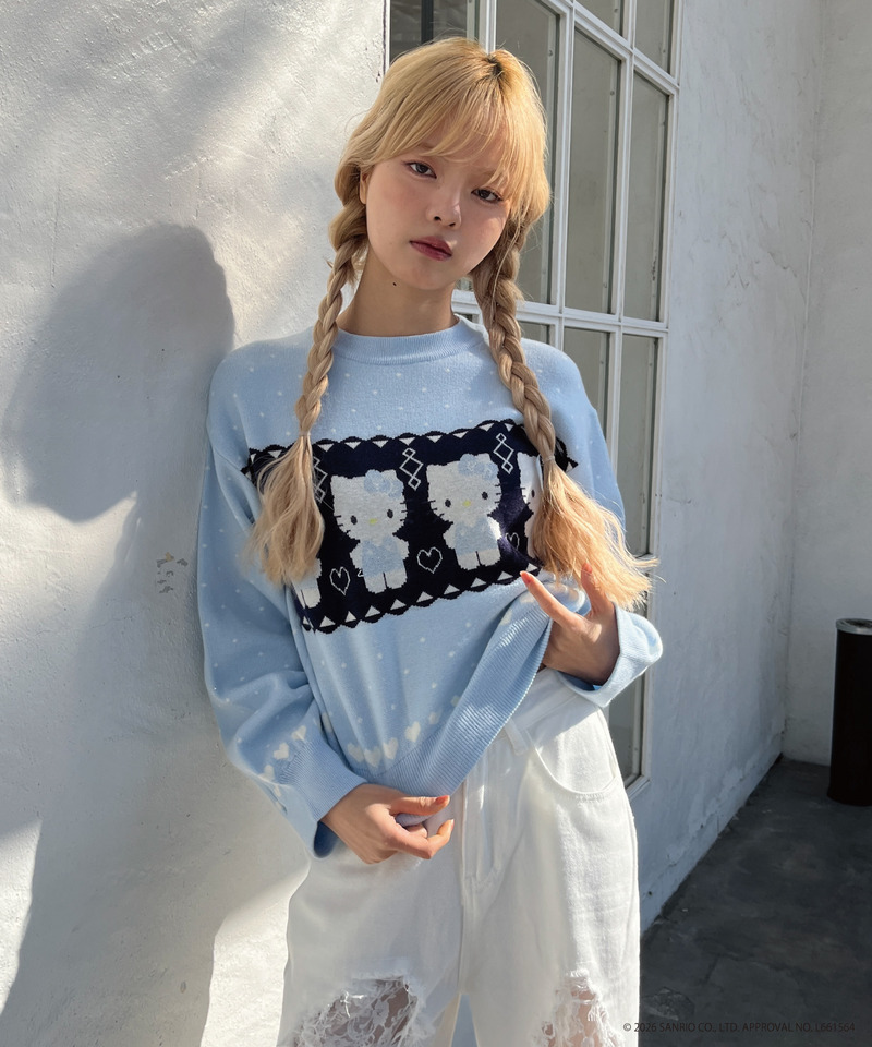 【HELLO KITTY】NORDIC KNIT 詳細画像 ブルー 4