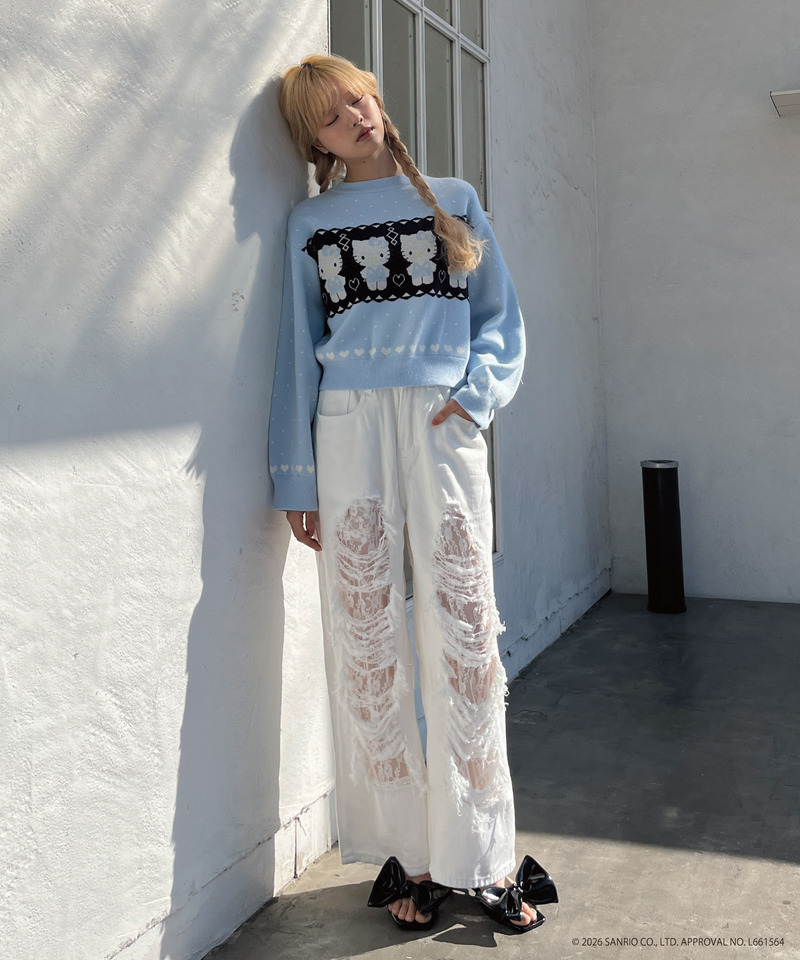 【HELLO KITTY】NORDIC KNIT 詳細画像 ブルー 7