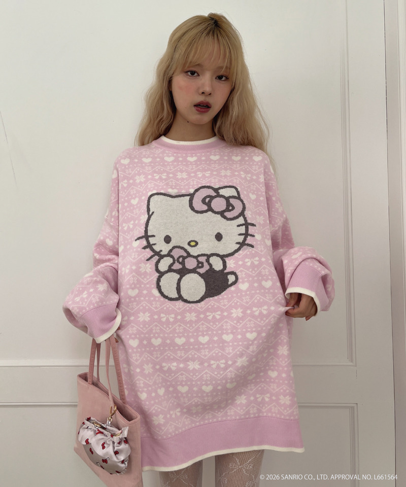 【HELLO KITTY】BIG NORDIC KNIT 詳細画像 ピンク 1
