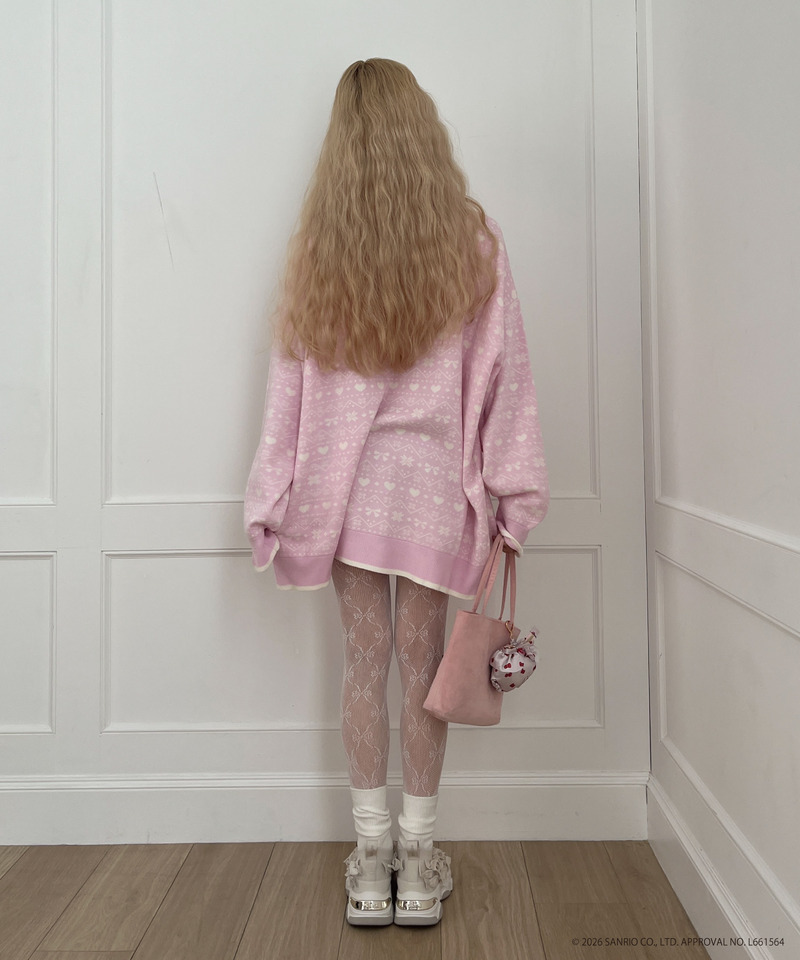 【HELLO KITTY】BIG NORDIC KNIT 詳細画像 ピンク 12