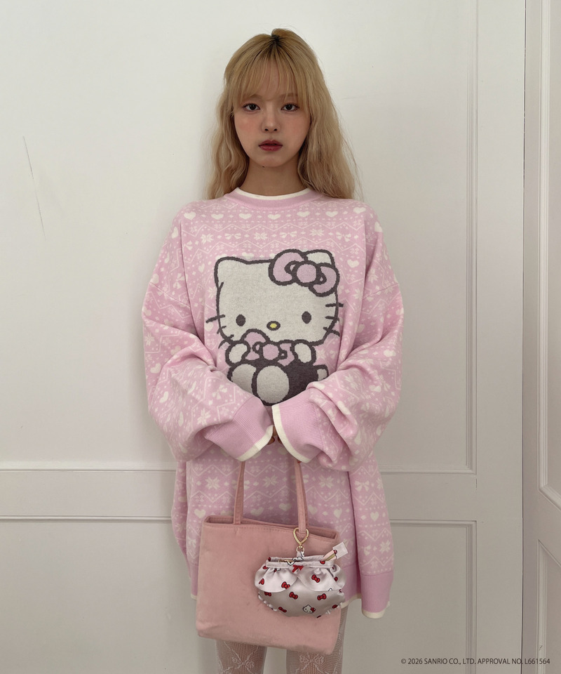 【HELLO KITTY】BIG NORDIC KNIT 詳細画像 ピンク 14
