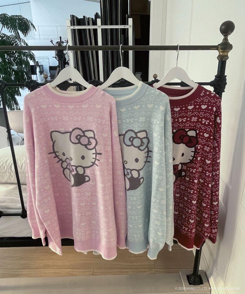 【HELLO KITTY】BIG NORDIC KNIT 詳細画像 ピンク 26