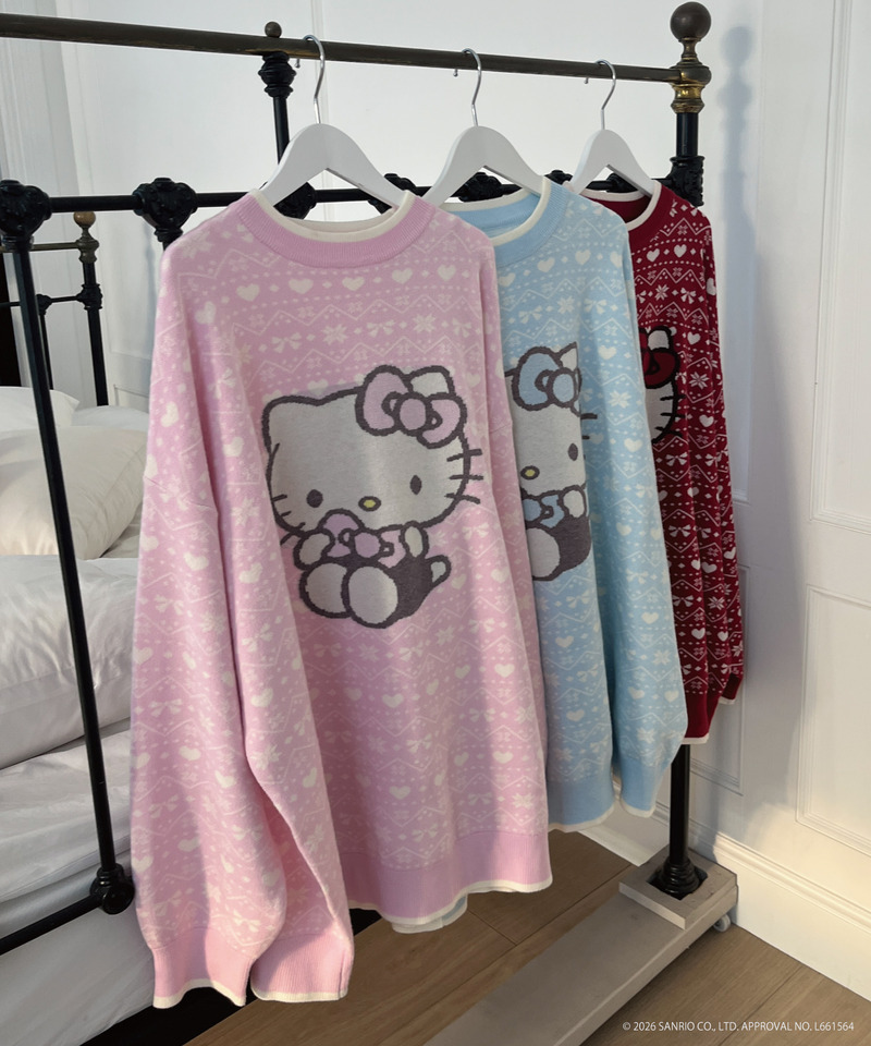 【HELLO KITTY】BIG NORDIC KNIT 詳細画像 ピンク 27