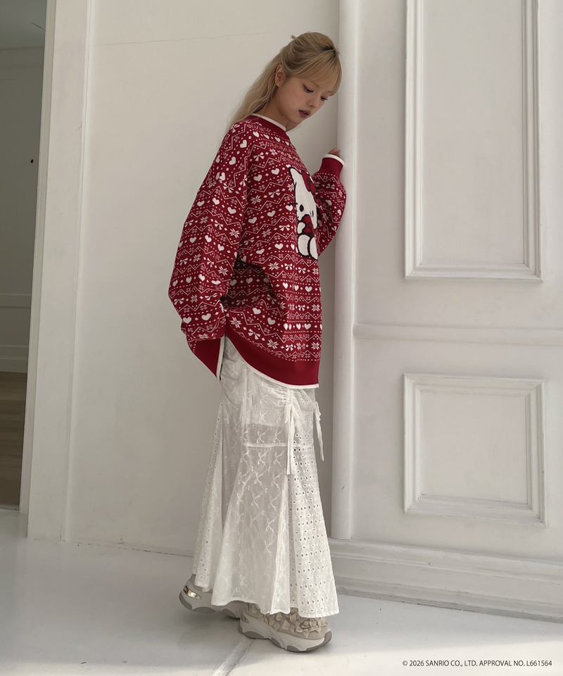【HELLO KITTY】BIG NORDIC KNIT 詳細画像 レッド 10